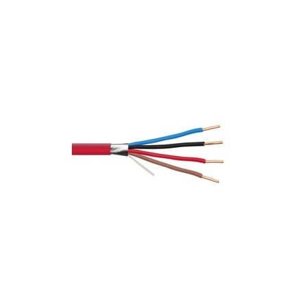 Cable Wholesale Shielded Plenum Fire Alarm / Security Cable, Red, 18/4 (18 AWG 4 Conductor), Solid, FPLP,  11F5-54712NH